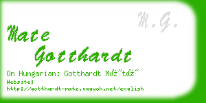 mate gotthardt business card